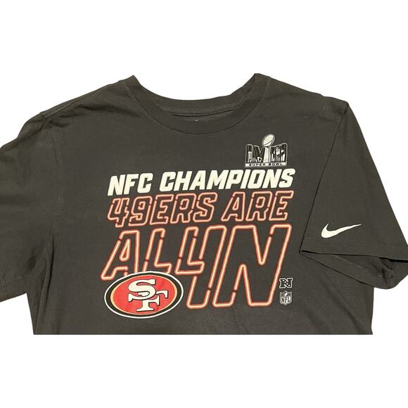 Nike San Francisco 49ers Mens T Shirt‎ XL Gray NFL Super Bowl 58 NFC Champs - Picture 1 of 4